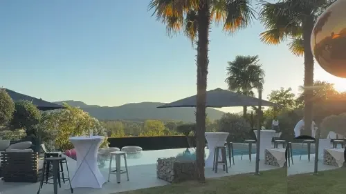 Soirée White au bord du lac du Bourget, installation BDS Events